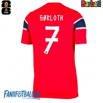 Norvegia Alexander Sorloth #7 Tricou Fotbal Replică Mondial 2026 Barbati Acasa